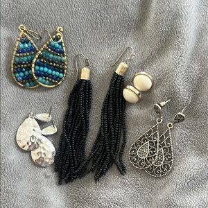 Elegant Black Beaded Earrings